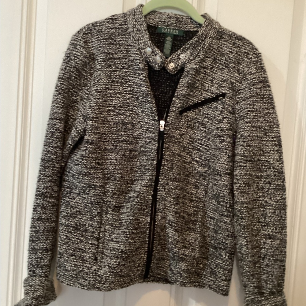 Lauren Ralph Lauren Women’s gray black white jacket Women’s Size Large like new